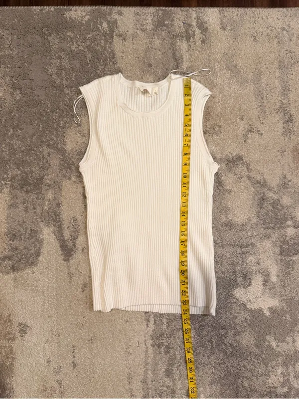 Cyrus Cotton Ribbed Off White Tank Top - Image 6