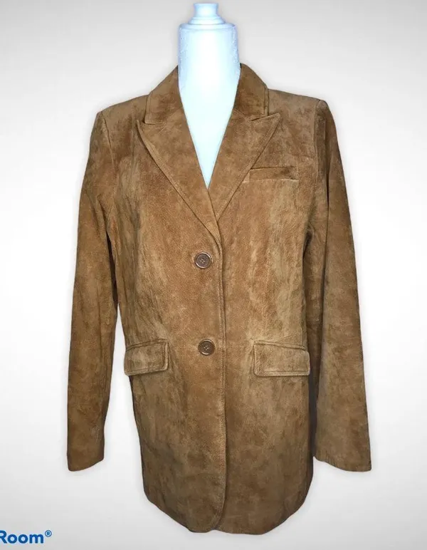 Dennis by Dennis Basso genuine leather jacket blazer Women’s size medium brown - Image 5