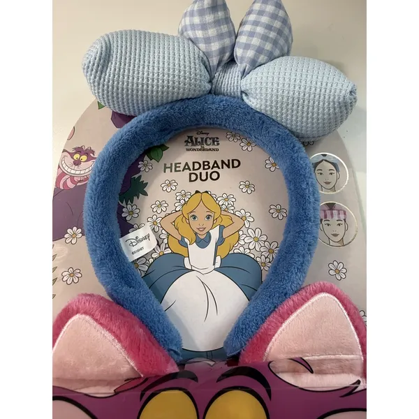 Disney Alice in Wonderland Headband Duo Spa Set Cheshire Cat Blue Bow 2 Count - Image 3
