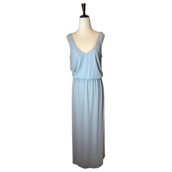 Show Me Your MuMu Dress‎ Women Medium Steel Blue Chiffon Kendall Side Slit Maxi - Image 3
