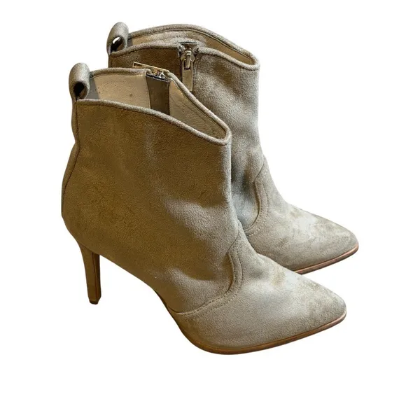 RAYE Ankle Boots Tan 8.5 Women Suede Pointed Toe Stiletto Western Zip - Image 2
