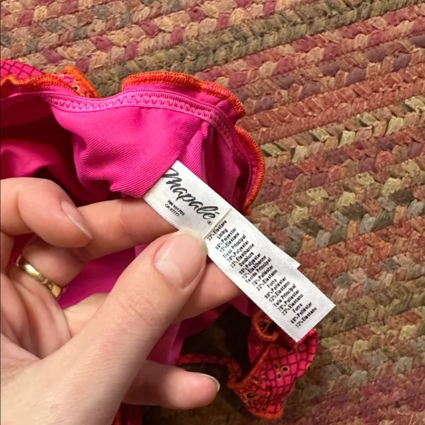 Nwot Mapale Pink Ruched High Cut Halter Cheeky One Piece Swimsuit - Image 3