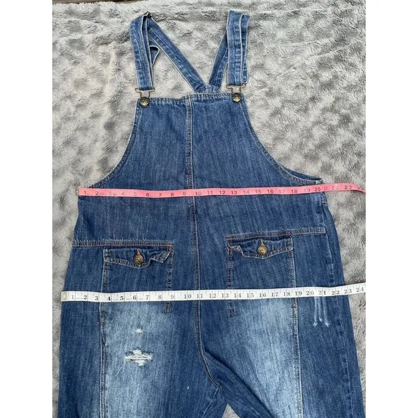 Monthorigin Denim Overalls OS Boho Lagenlook Cottagecore Festival Farm Core M - Image 5