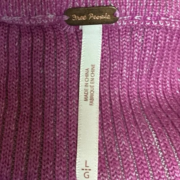 Free People Purple Pink High Waisted Ribbed Knit Straight Wrap Maxi Skirt Size L - Image 5