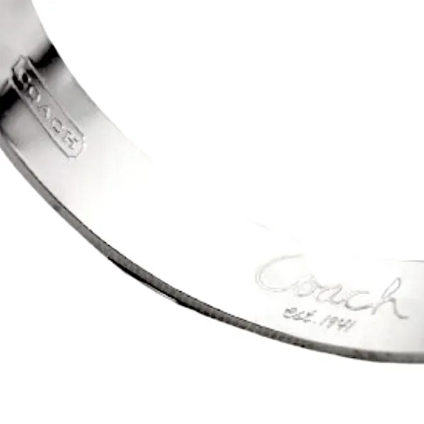 COACH Signature C Logo Silver Tone Bangle Bracelet NWT - Image 9