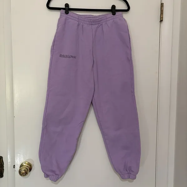 PANGAIA Organic Cotton Light Purple Lavender Drawstring Sweatpants Size Small - Image 2