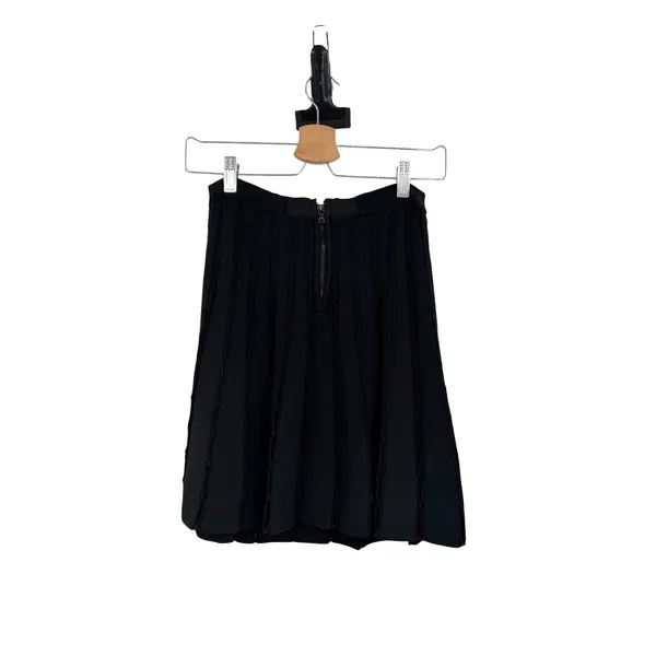 Alice + Olivia Chatley Pointelle‎ Knit Pleated Mini Skirt Black Size XS - Image 6