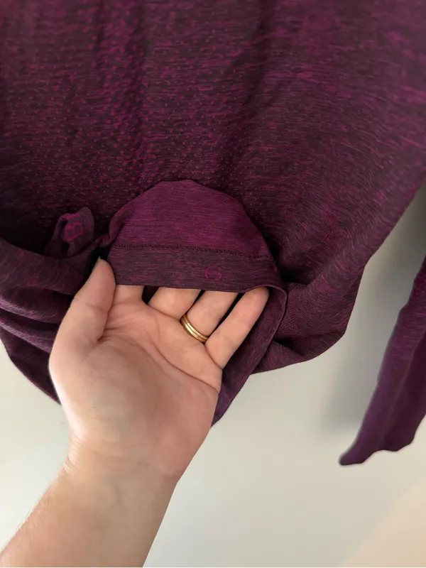 Lululemon Swiftly Tech Long Sleeve Running Top Burgundy Size 6 - Image 6