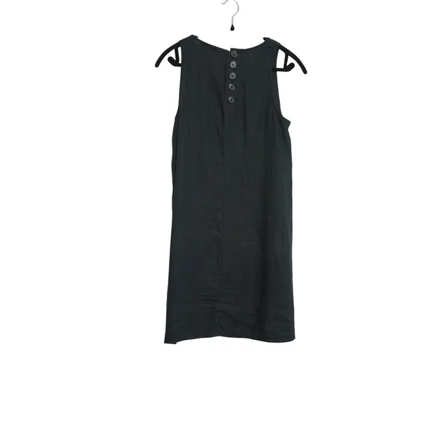 J. Crew Women's‎ Size Small Black 100% Linen Sleeveless Shift Dress Minimalist - Image 6