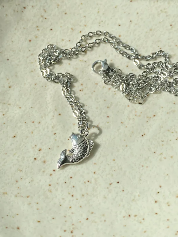 Handmade fully stainless steel koi fish simple necklace🌀🐟 - Image 4