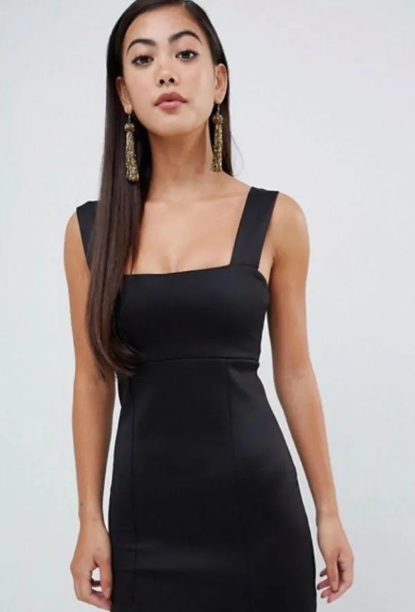 ASOS square neck midi dress with slit - Image 4