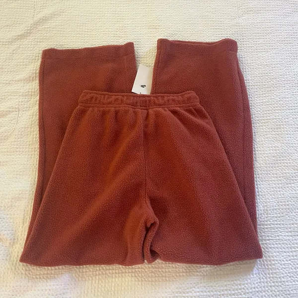 Nike women’s plush teddy fleece Sherpa cozy fall winter wide leg pants - Image 5