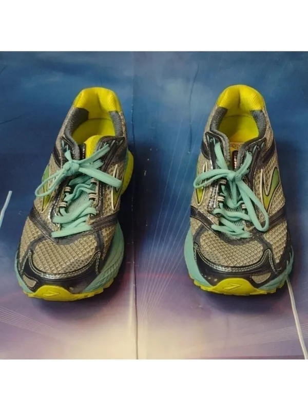 Brooks - ghost 6 lime green gray blue shoes size 8 - Image 2