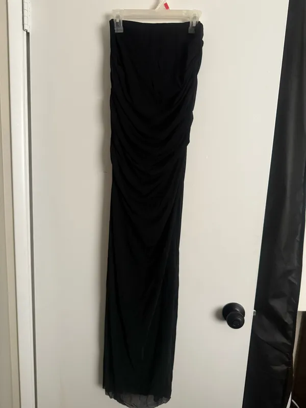 Naked Wardrobe Strapless Shirred Sheer Mesh Body-Con Dress Small - Image 6