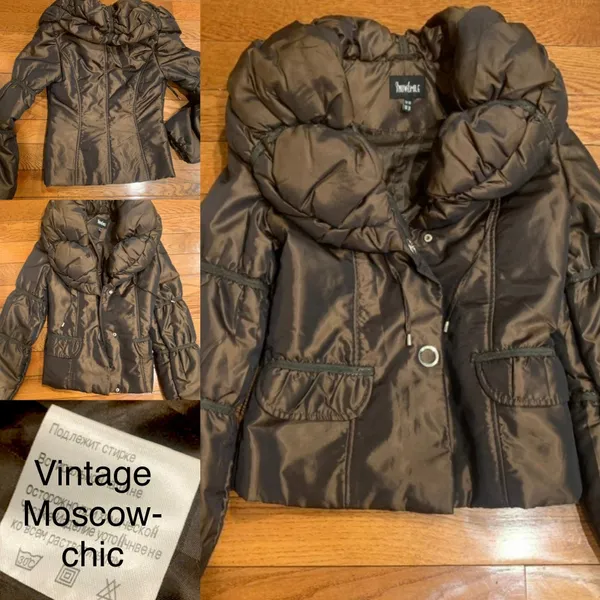 STUNNING VINTAGE TREASURE snowsmile metallic Brown Moscow Chic Quilted Puffer s - Image 2