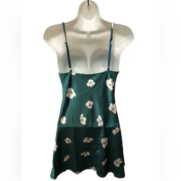 Princess Polly Ultra Mini Slip Dress Floral Print Size 2 Green White Whimsigoth - Image 2