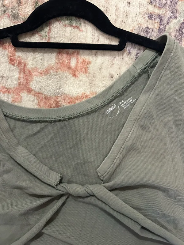 Aerie Reversible Top in army green - Image 3