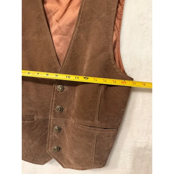 Wilsons Leather Suede Vest Womens Small Western Boho Button Front Cinch Back - Image 7