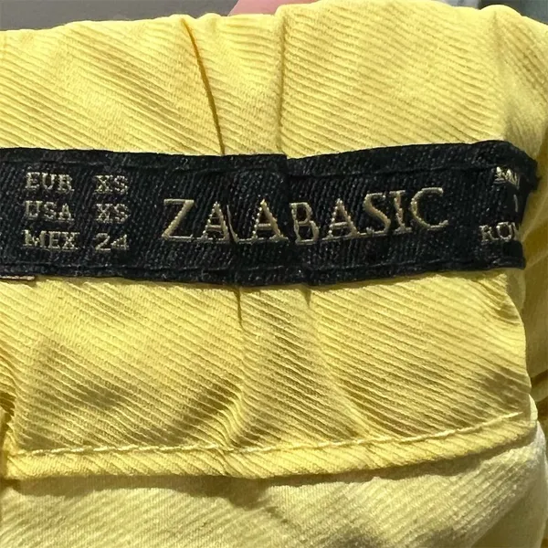 Zara Basic Women's XS Yellow Pleated Knee Length Skirt Casual - Image 5