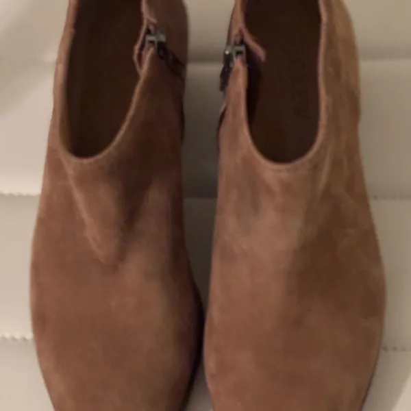 J.Crew "Sawyer" Brown Leather Suede Stacked Heel‎ Side-Zip Ankle Boots Booties - Image 2