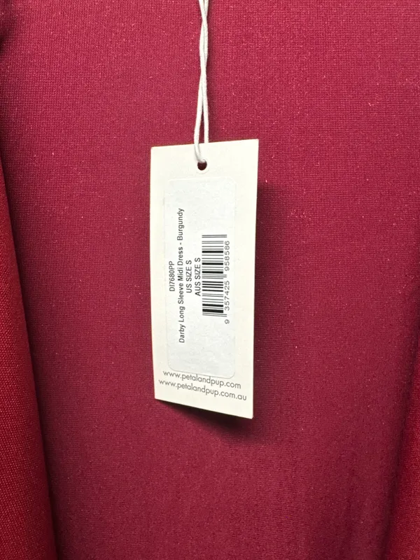 Darby long wrap around dress in burgundy color s - Image 3