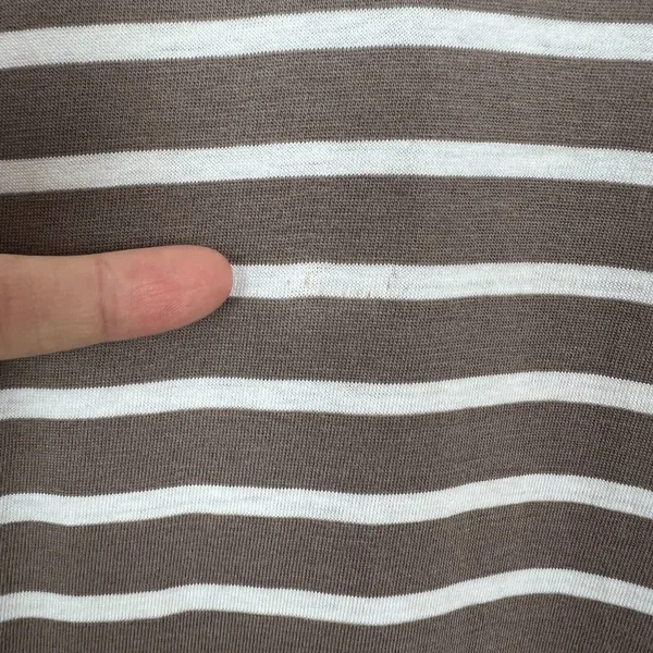 Garnet Hill Midi Dress Womens Large Taupe White Stripe‎ Slits Sleeveless Tank L - Image 5