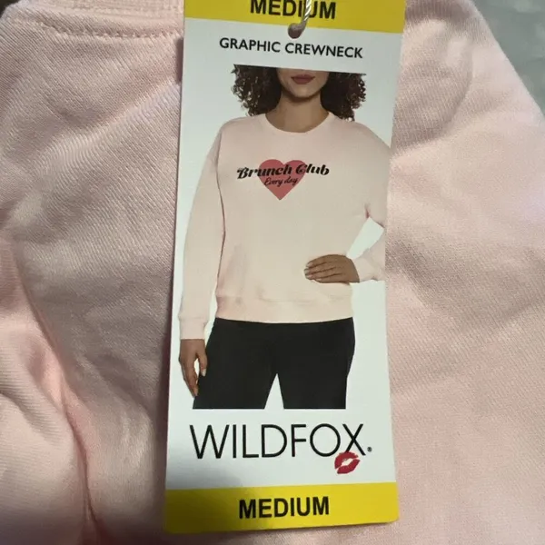 Wild‎ fox Women’s Graphic Sweatshirt Medium Cotton Pink - Image 6