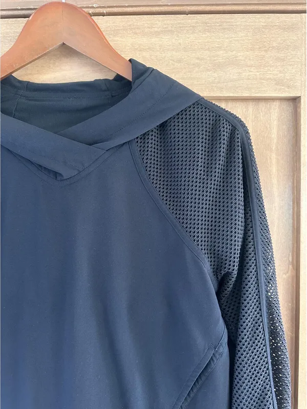Lululemon Catch a Breeze Hooded Pullover Mesh Sleeves Black Women’s XS LW3BYWS - Image 11