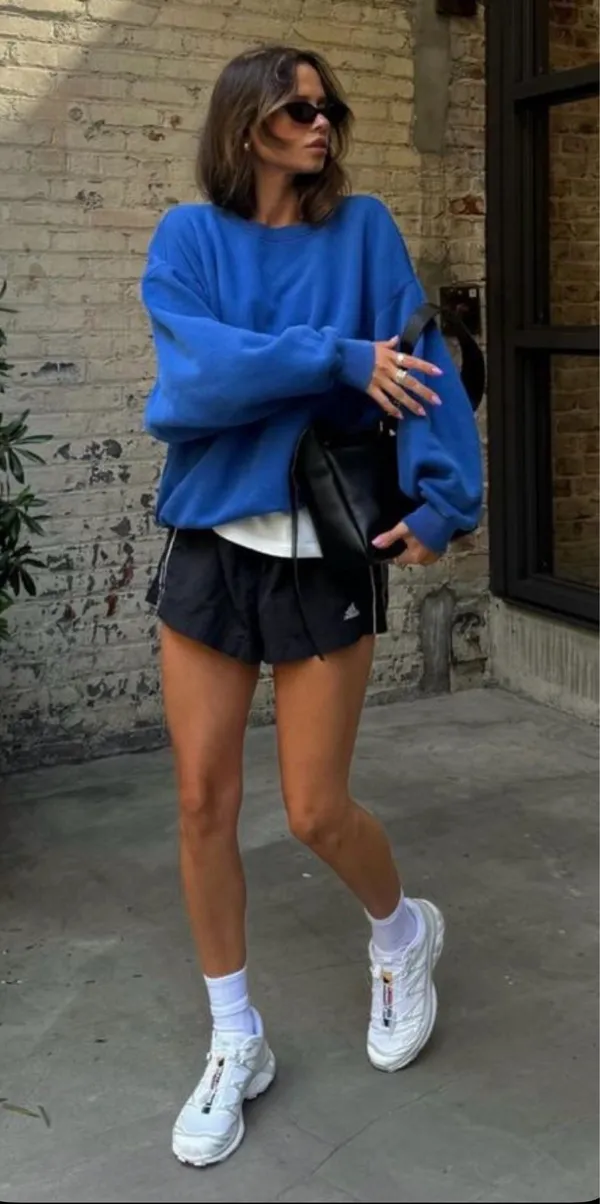 Vintage Style Navy Blue Dri-Fit Nike Shorts - Image 6
