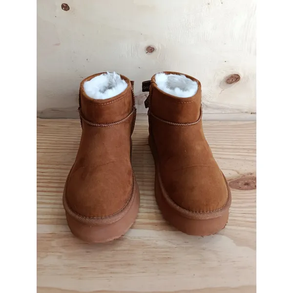 Juicy Couture Women's Olden Platform Booties | Brown Suede | Size 5 US Winter - Image 4