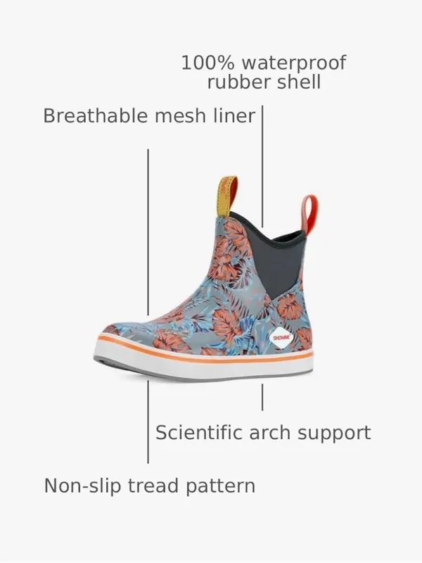 Showave Women's Deck Boots Waterproof Ankle Rain Footwear Non-Slip Size 6 - Image 5