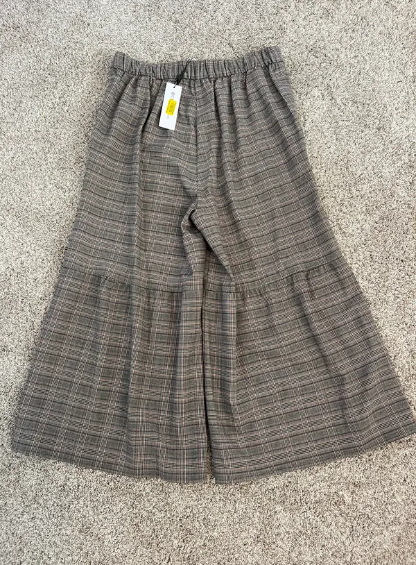 NWT  Plaid Wide Leg Pants Slacks Crop Length- Medium - Image 2