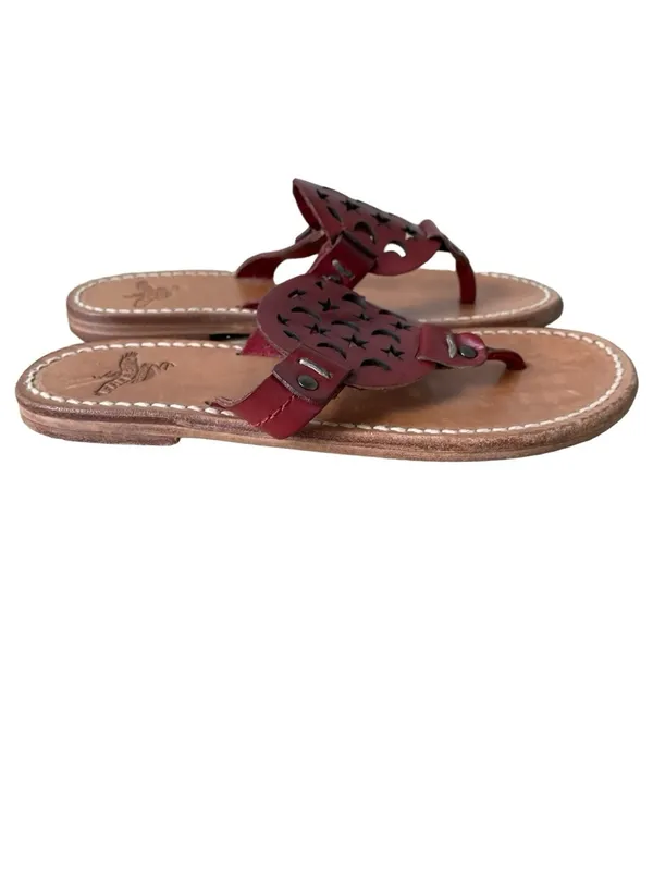 Freebird By Steven Vallarta Sandal Red Size 7 Leather Star Moon Boho Festival - Image 2