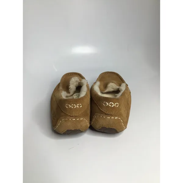 UGG Ansley Moccasin Slippers Women 6 Chestnut Brown Good Suede Wool 1106878 - Image 4