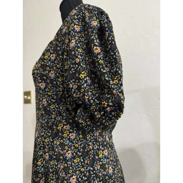 FRENCH CONNECTION Sz10 Fontini Puff Sleeve Mini Dress Baby Doll Floral Fairycore - Image 4