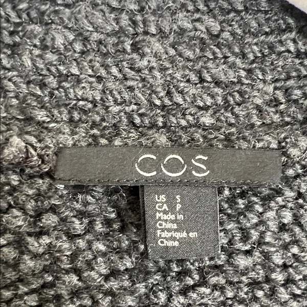 COS Longline Cardigan Sweater with Pockets Chunky Knit Wool Blend‎ Sz Small - Image 5