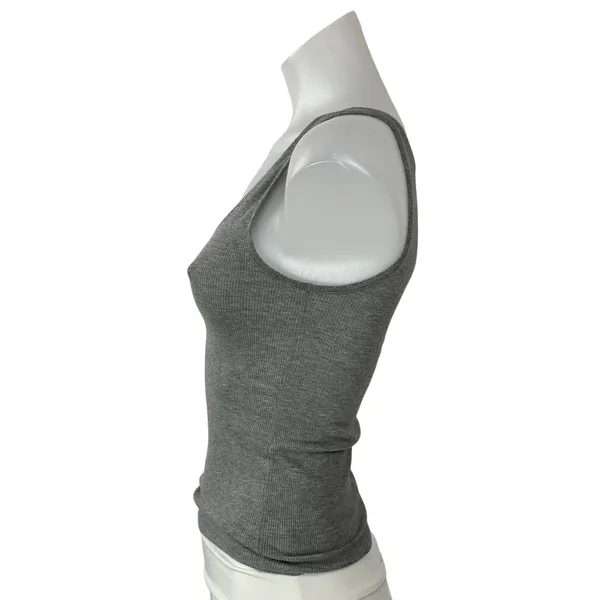 SKIMS Team USA Women's Gray Sleeveless Graphic Print Ribbed Knit Tank Top Size M - Image 2