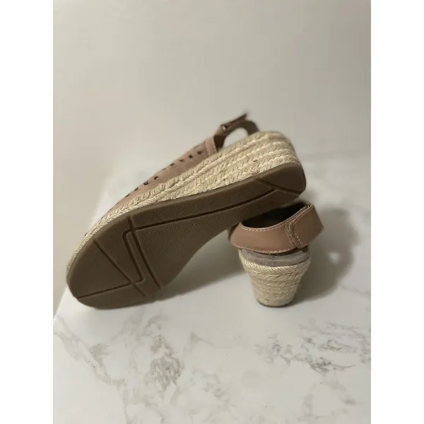 Earth Origins Wedge Sandals Women 6.5 Tan Woven Espadrille Comfort - Image 7