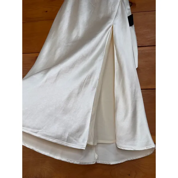 NWT Lulus Exceptional Status Ivory Halter Backless Slip Midi Dress Banquet Sz S - Image 3