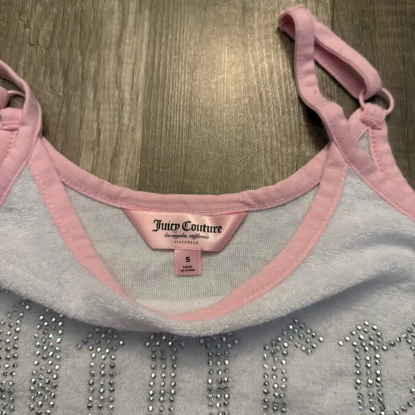 Juicy Couture 3 Piece Terry Cloth Rhinestone Pajama Lounge Set - Image 5