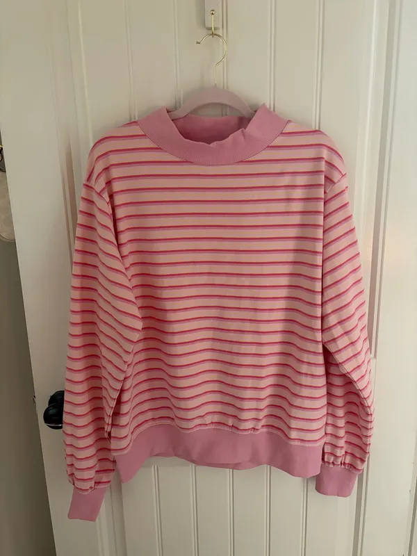Parke it’s a girl pink stripe mockneck - Image 4