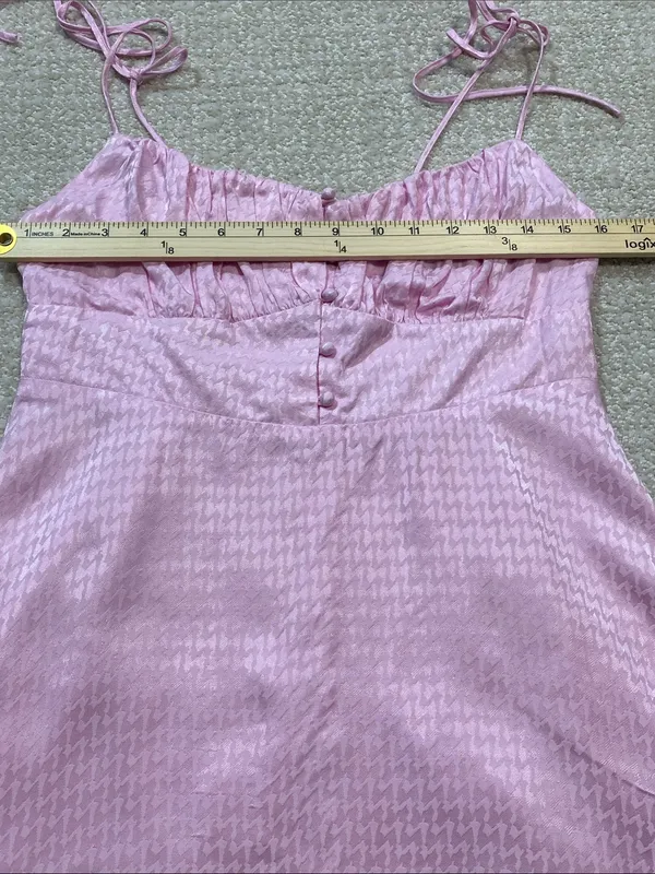 Astr Pink Tie-Shoulder Mini Dress with Ruched Bodice Size M 100% Viscose - Image 11