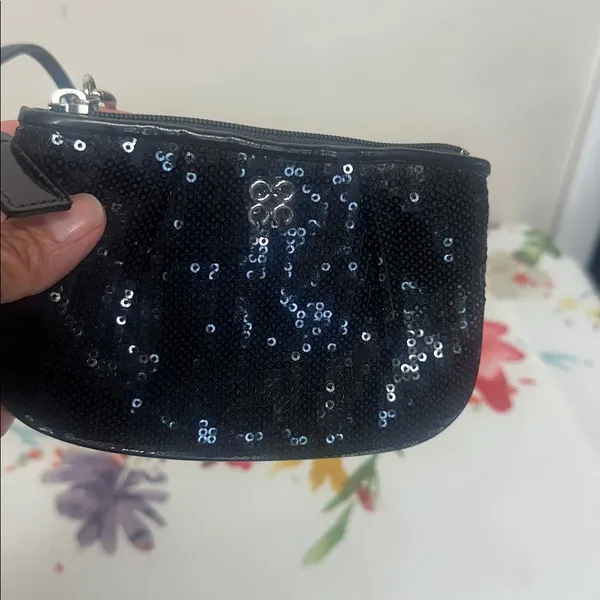 Coach Midnight Black mermaid Sequin Wristlet - Image 4
