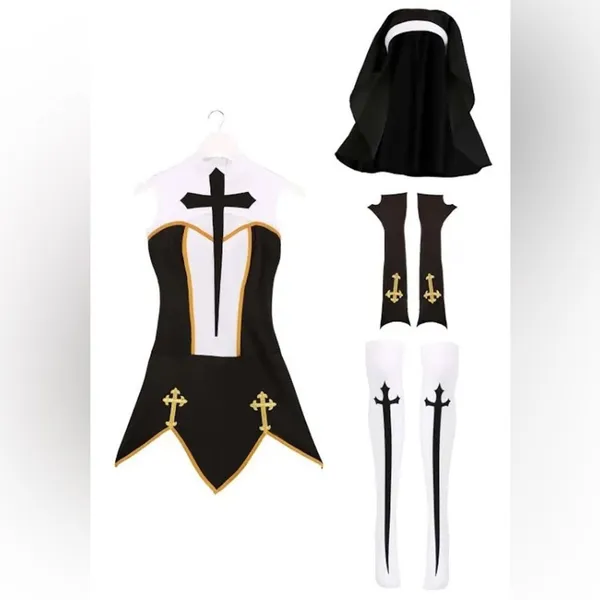 NEW Music Legs Bad Habit Naughty Nun Costume Size S/M - Image 6
