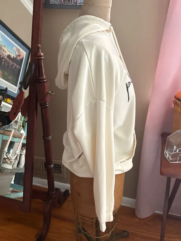 “Pilates Girl” Cream Hoodie Sweatshirt - Comfortable Women's Top | Size Large - Image 3