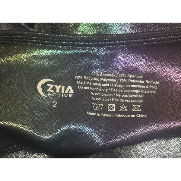 ZYIA Active Unicorn Iridescent Metallic Holographic High Rise Capri Leggings 2 - Image 9
