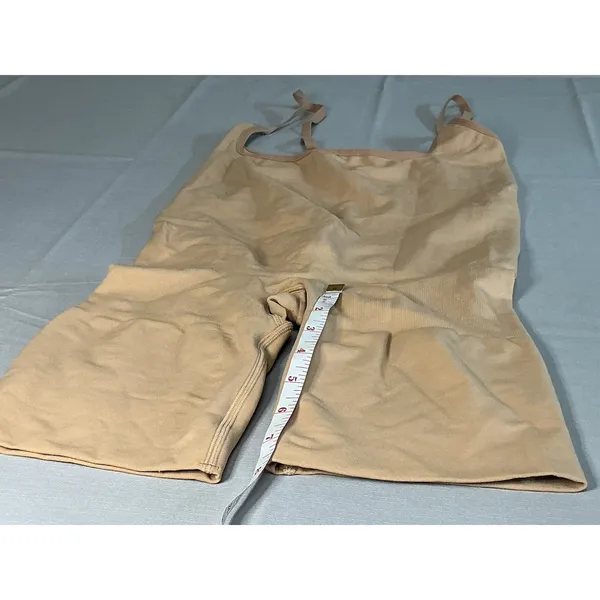 SKIMS L Seamless Mid Thigh Shapewear Bodysuit Nude Beige Adjustable Straps - Image 5