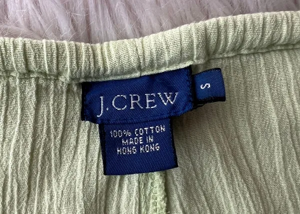 Vintage Gauze Cotton Lime Green Beach Pants - Image 6