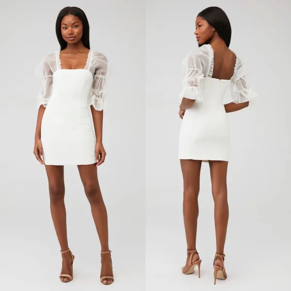 Amanda Uprichard Tia Puff Sleeve Mini Dress - Image 3