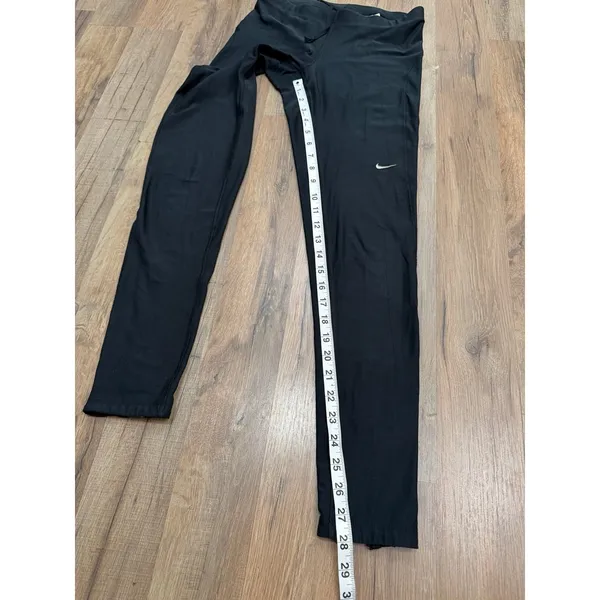 Nike Dri-FIT Black Running Leggings Women Size S Zip Ankle‎ Pocket Athletic - Image 6